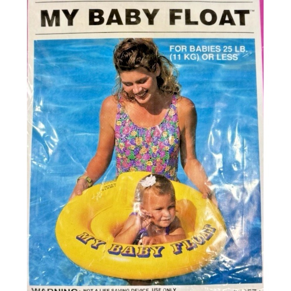 Vintage Intex My Baby Float Pool Ring NOS Sealed Safety Wet Set Yellow 1980 Prop